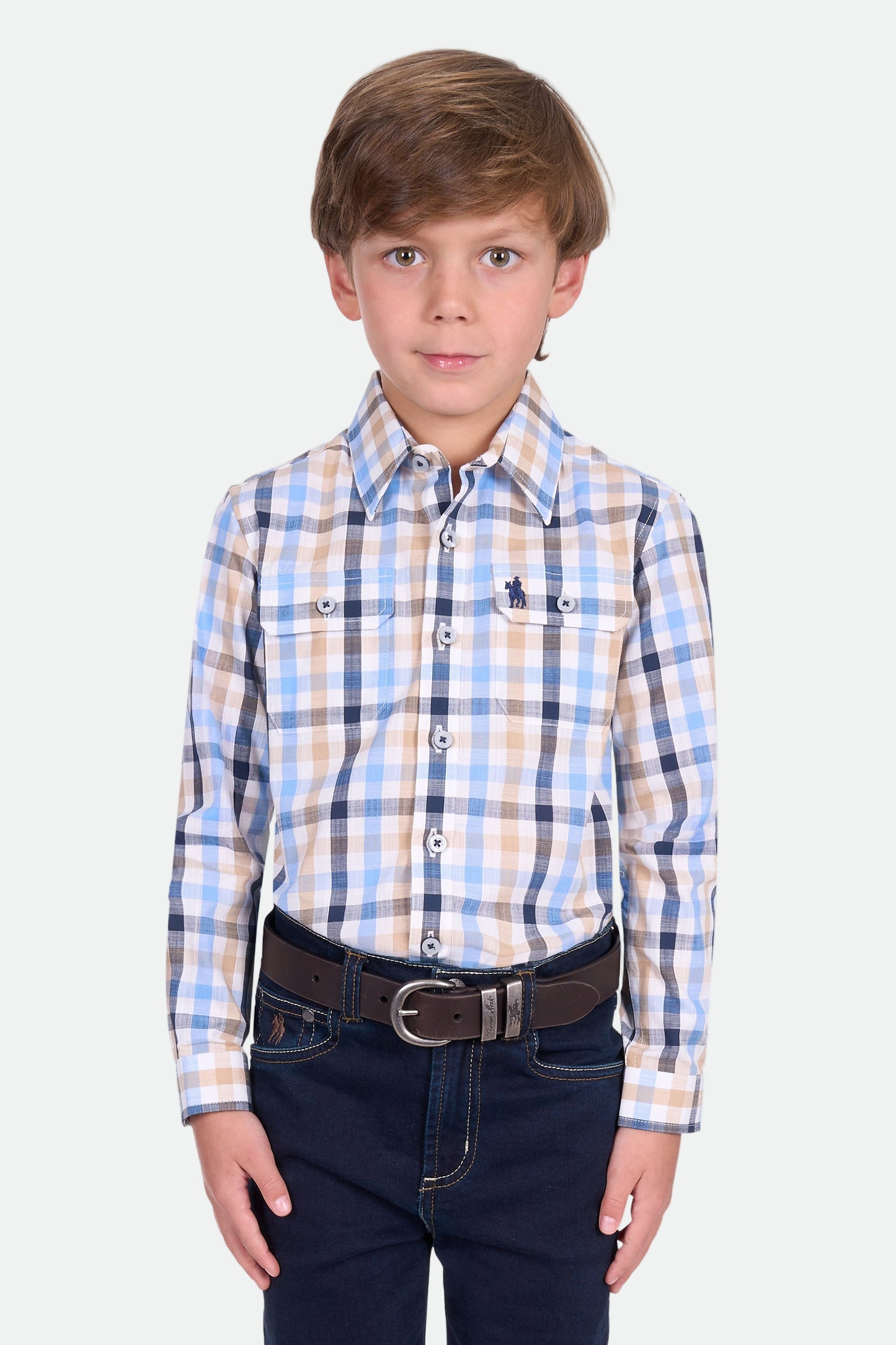 Thomas Cook Boy's Jesse 2Pkt Ls Shirt - Navy/Tan