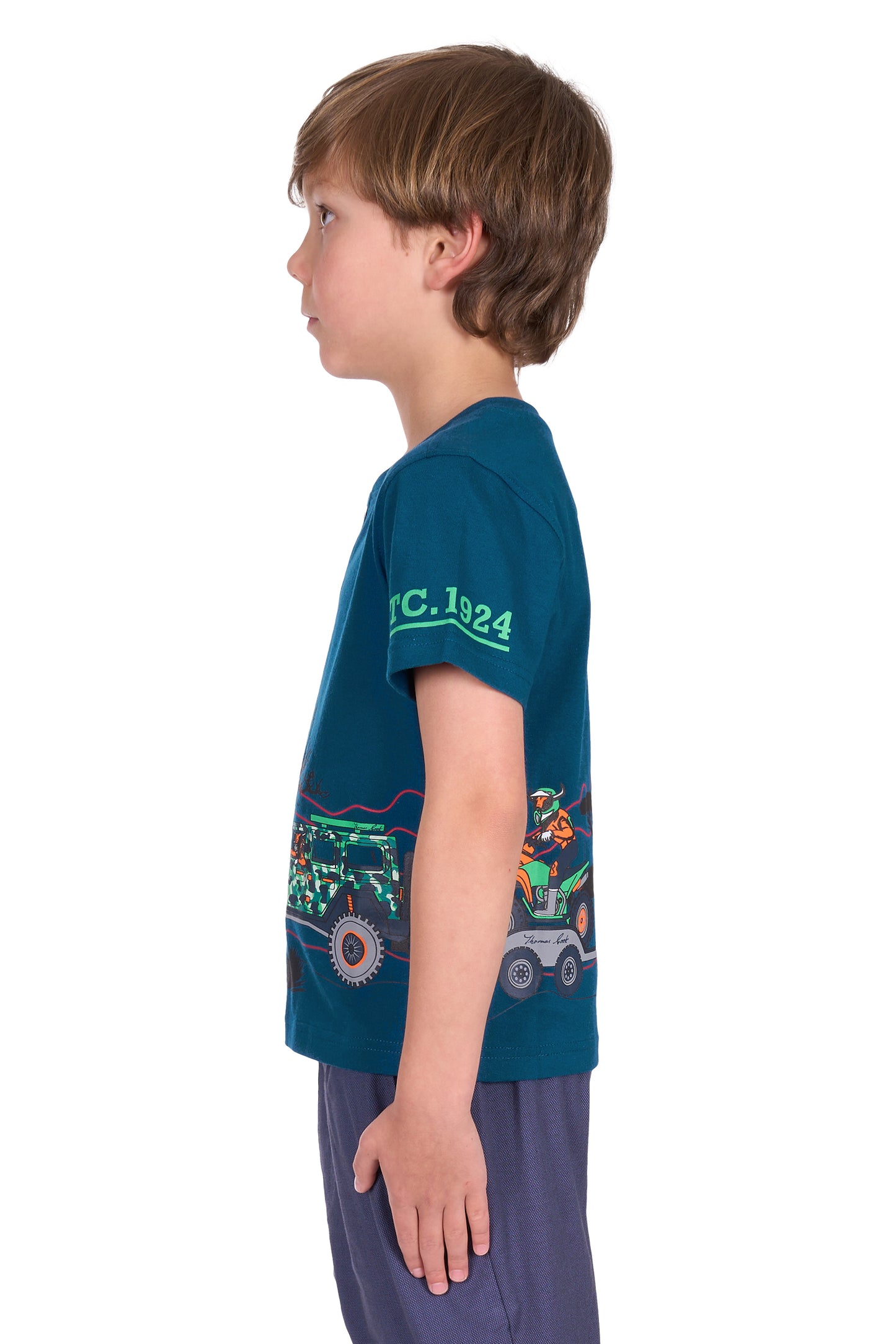 Thomas Cook Boy's Lucas Ss Henley Tee - Blue Ocean