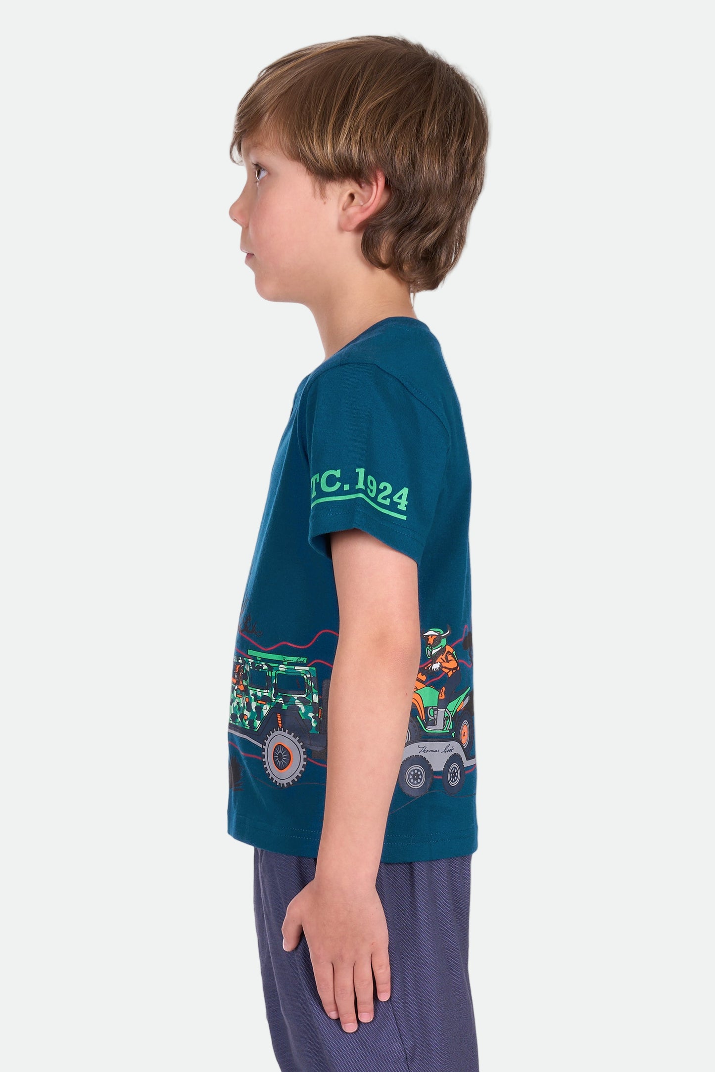Thomas Cook Boy's Lucas Ss Henley Tee - Blue Ocean