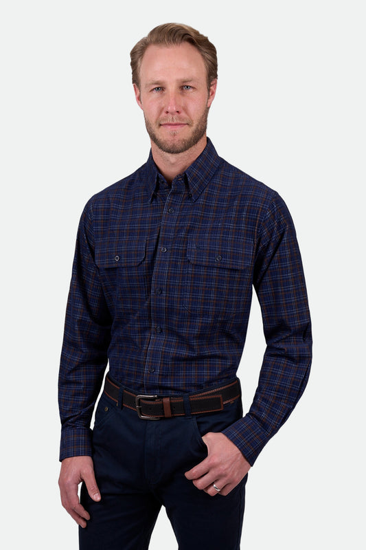 Thomas Cook Men's MAX THRML 2PKT LS Shirt -Navy/Tan