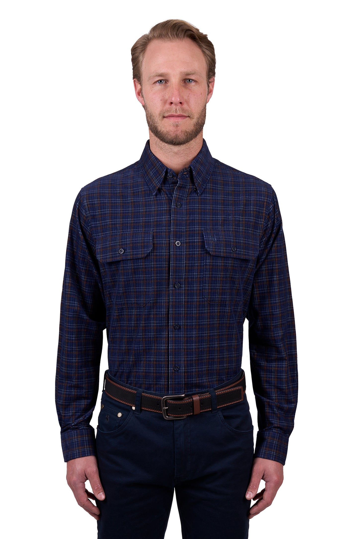 Thomas Cook Men's MAX THRML 2PKT LS Shirt -Navy/Tan