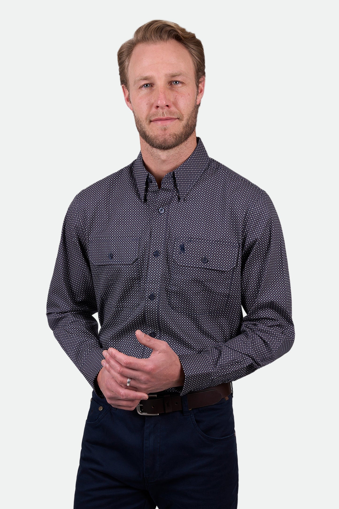 Thomas Cook Men's ARLO 2PKT LS Shirt - Navy/Tan