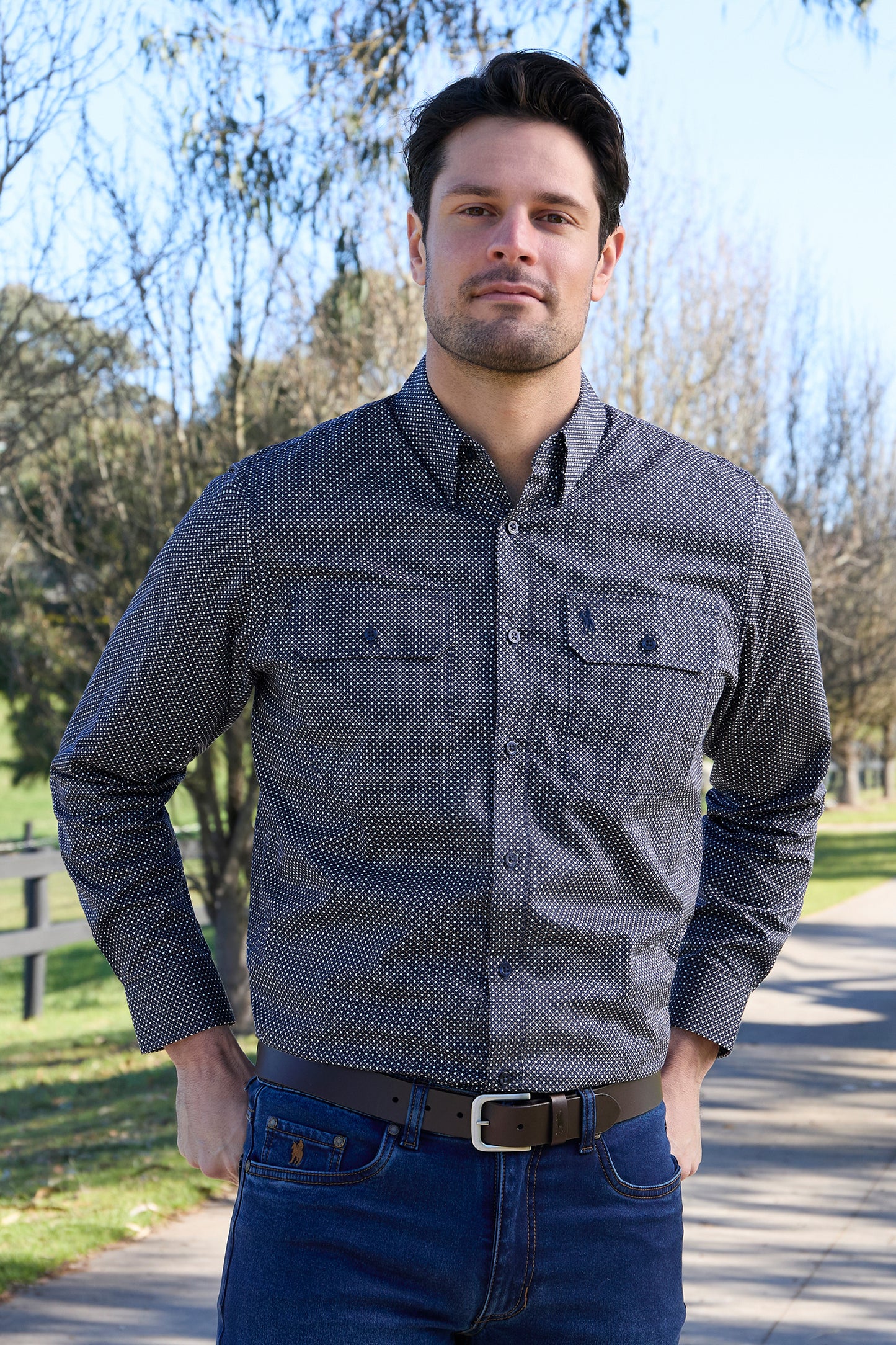 Thomas Cook Men's ARLO 2PKT LS Shirt - Navy/Tan