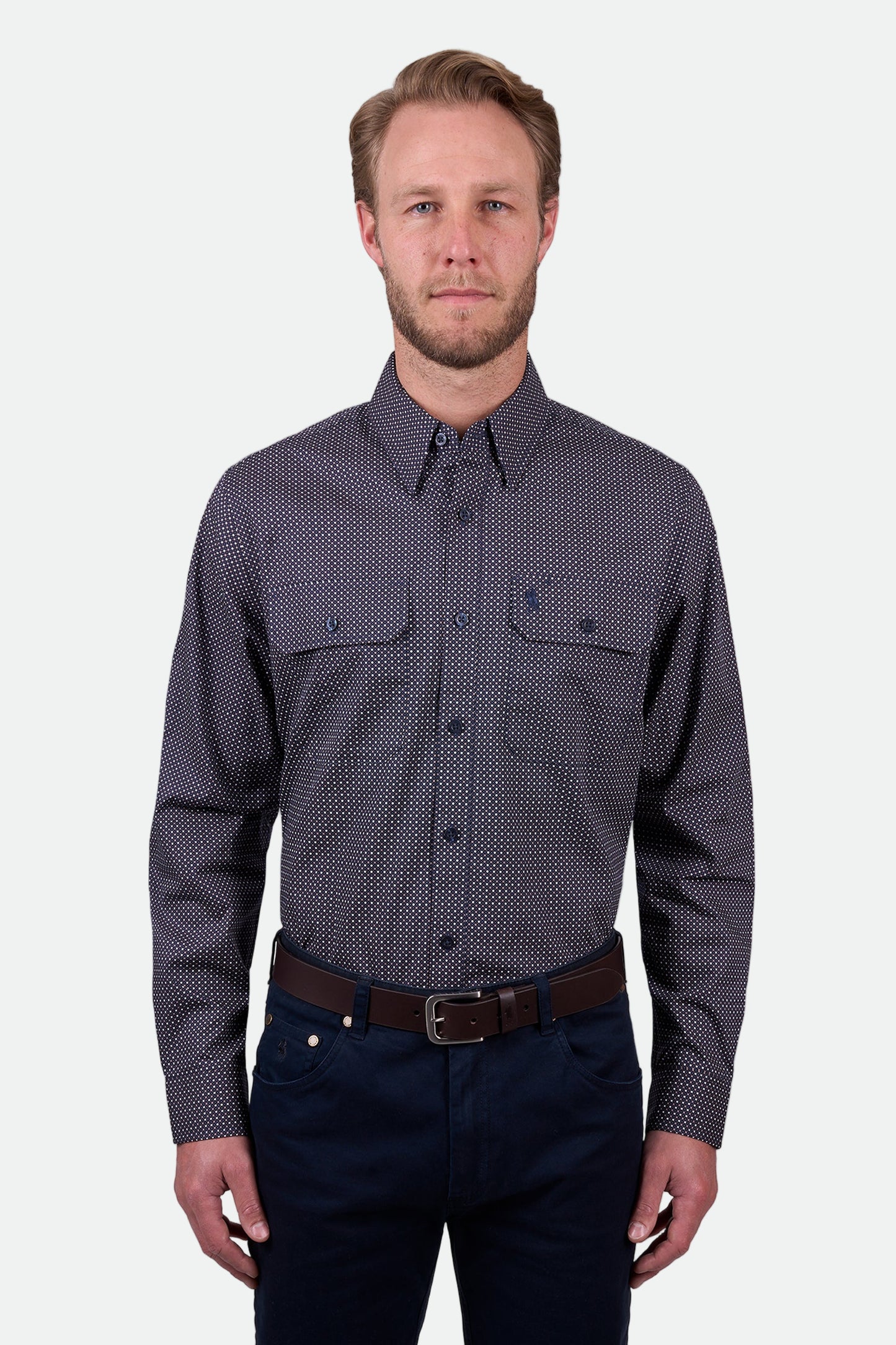 Thomas Cook Men's ARLO 2PKT LS Shirt - Navy/Tan