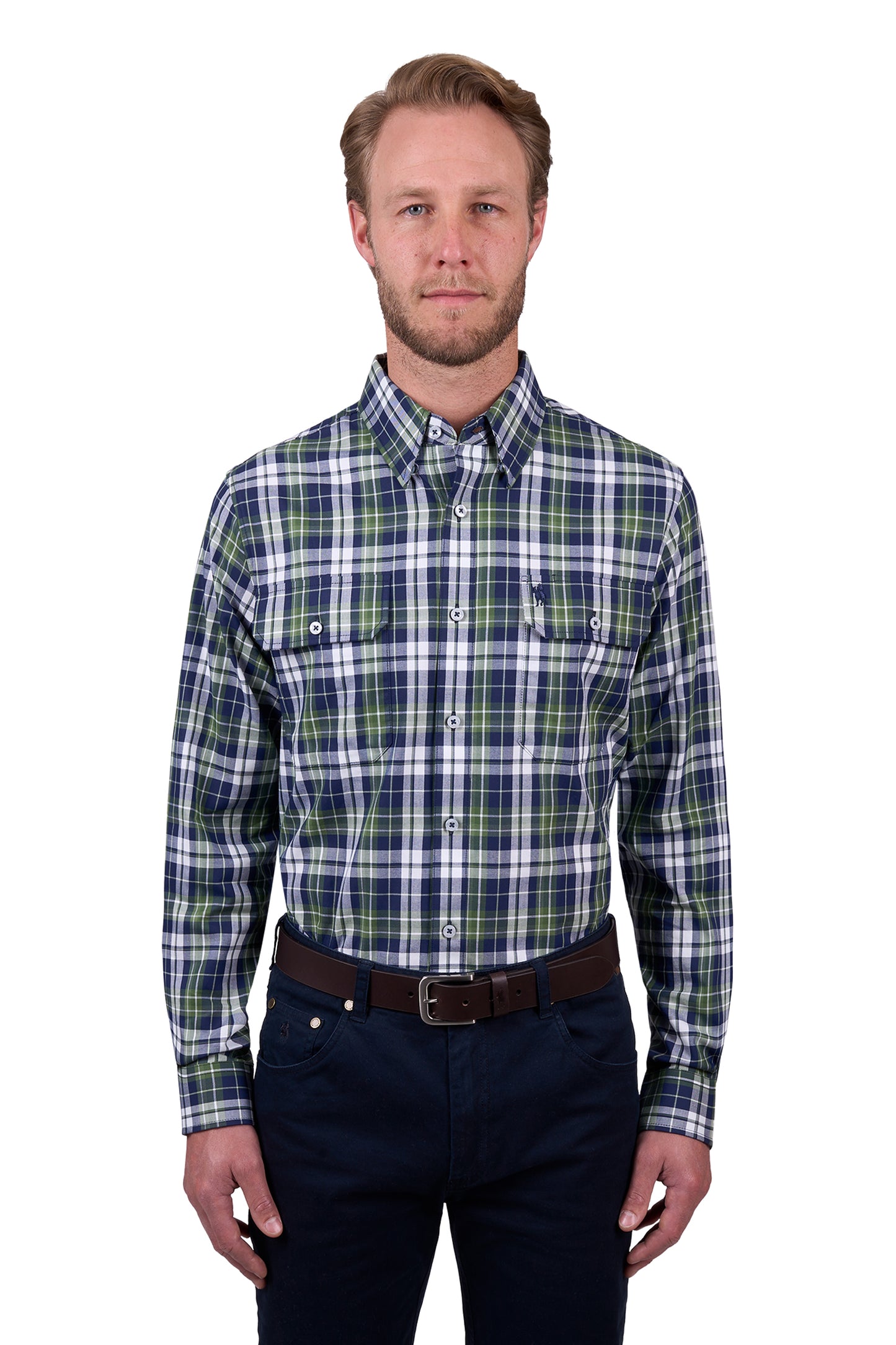 Thomas Cook Men's SHANE 2PKT LS Shirt -Navy/Green