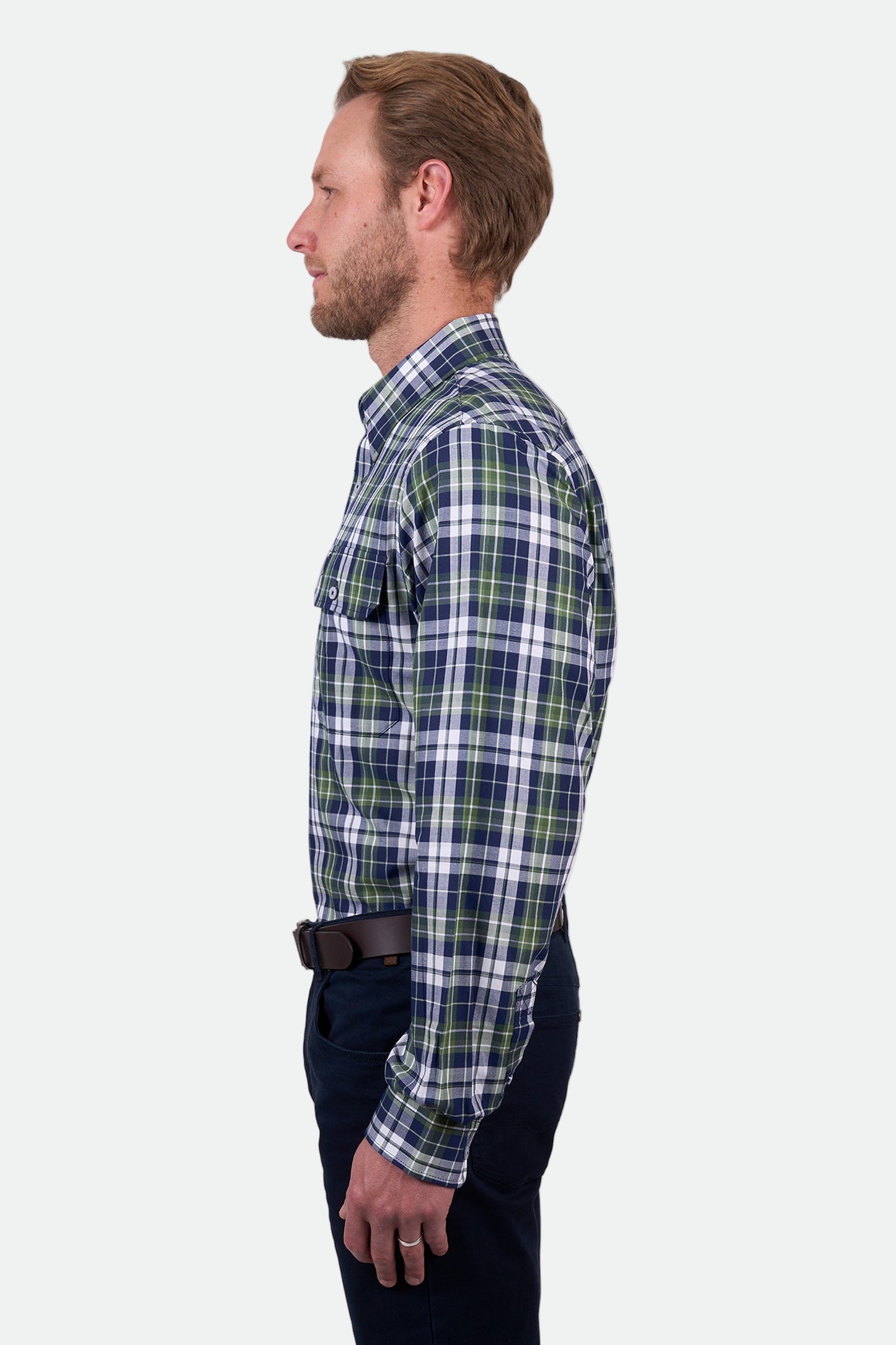 Thomas Cook Men's SHANE 2PKT LS Shirt -Navy/Green- CLEARANCE