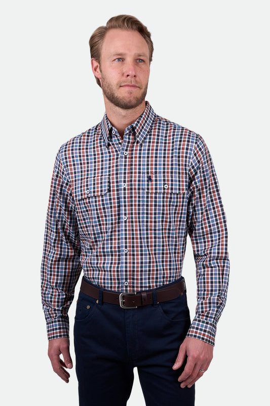 Thomas Cook Men's BEN 2PKT LS Shirt - Navy/Tan