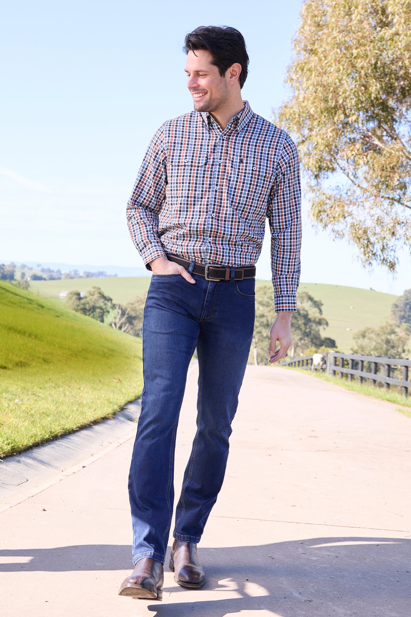 Thomas Cook Men's BEN 2PKT LS Shirt - Navy/Tan