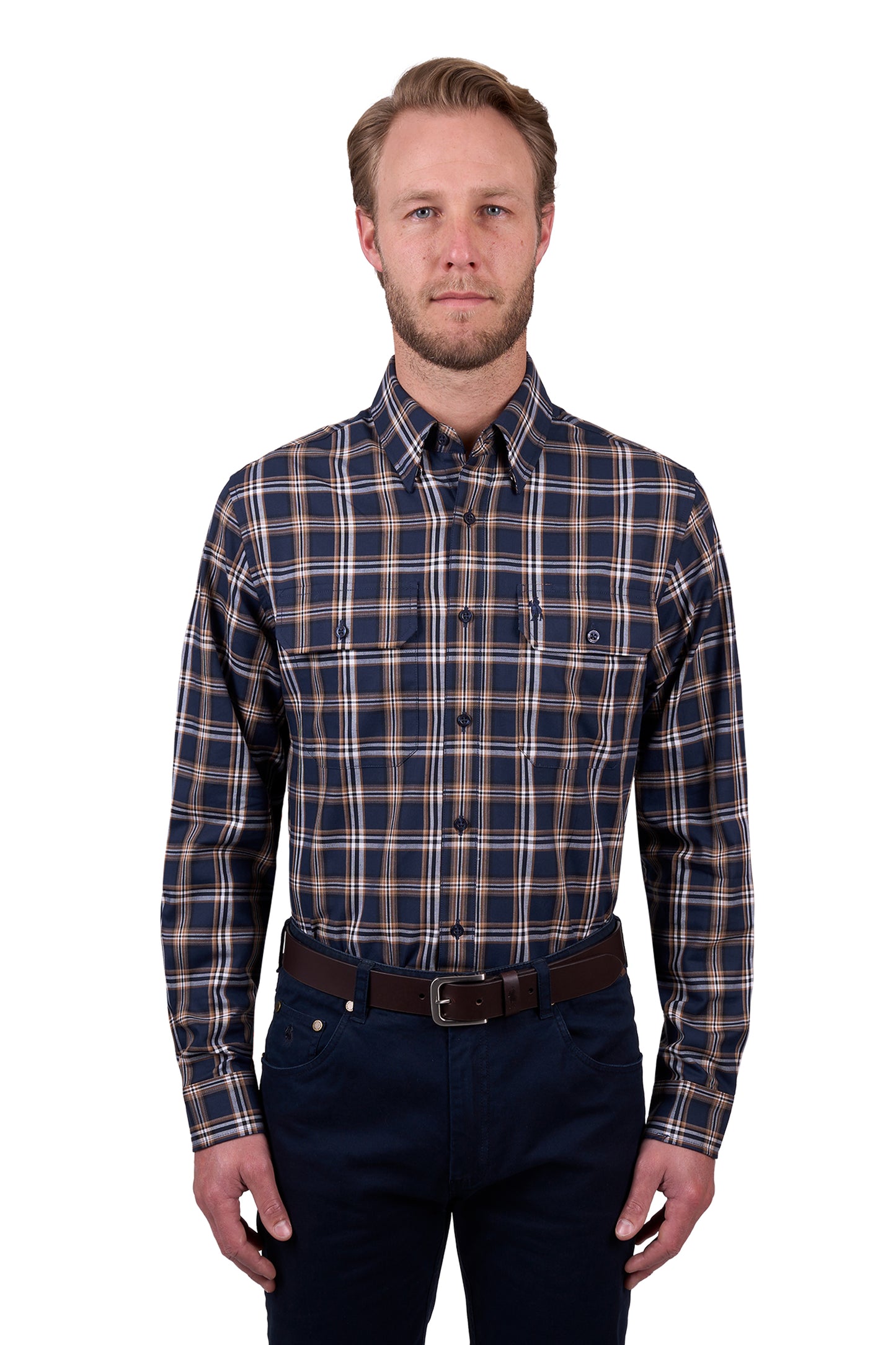 Thomas Cook Men's DYLAN 2PKT LS Shirt - Navy/Tan