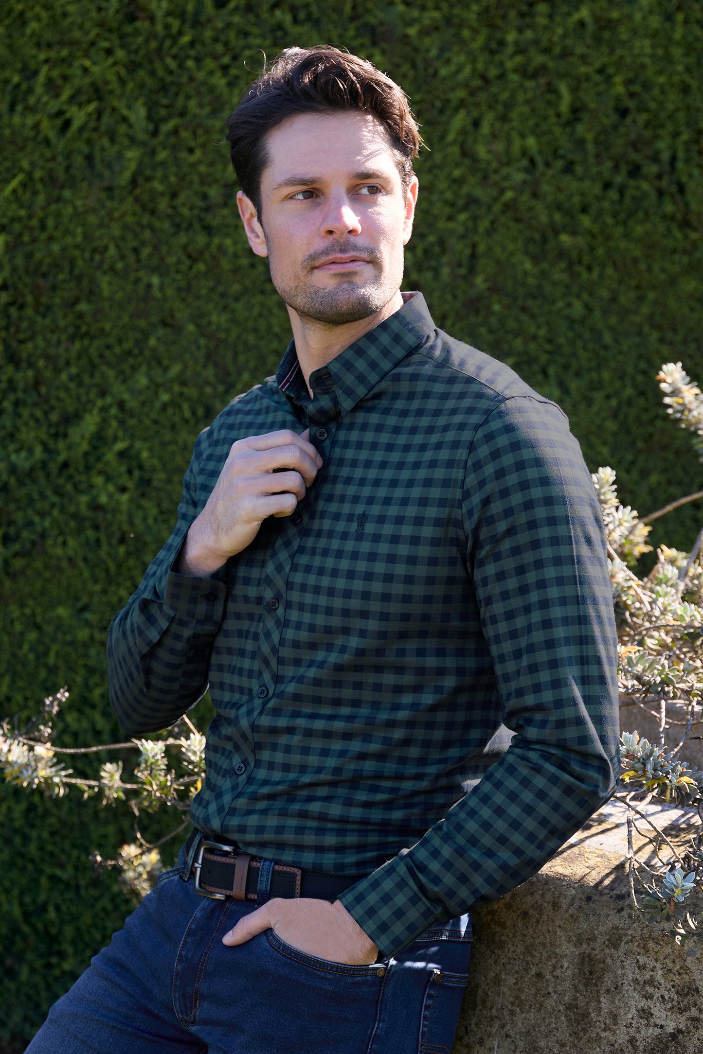 Thomas Cook Men's TIM TAILORED LS Shirt - Navy/Green