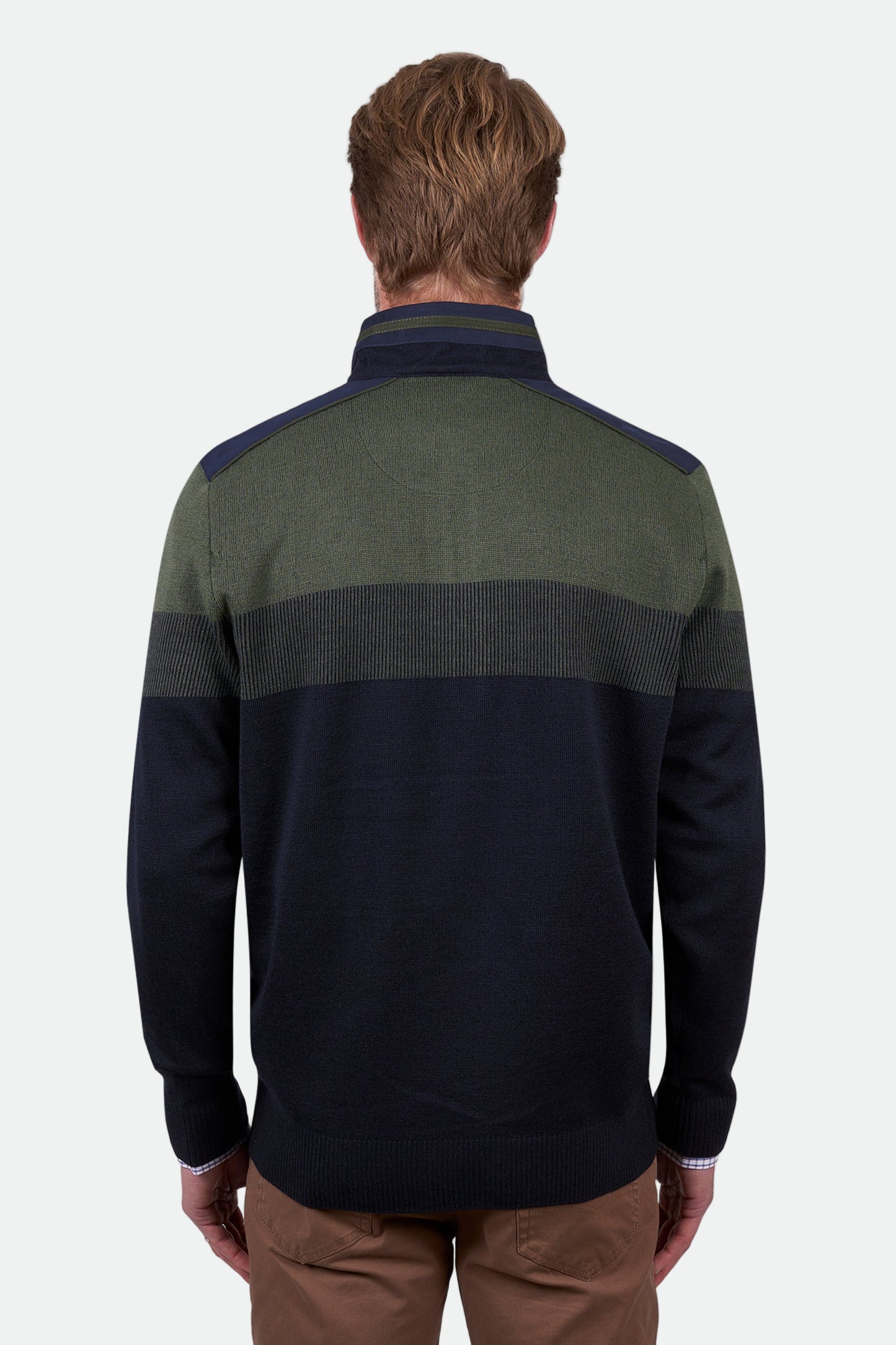 Thomas Cook Men's ROY 1/4 ZIP JUMPER - NAVY/DARK GREEN