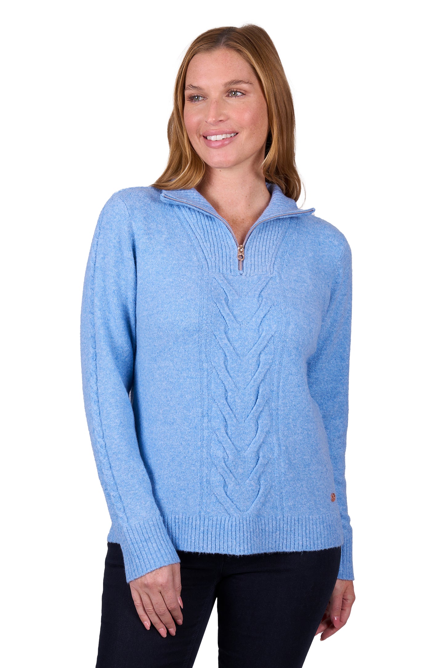 Thomas Cook Women's CLARA 1/4 ZIP JUMPER - Blue Marle