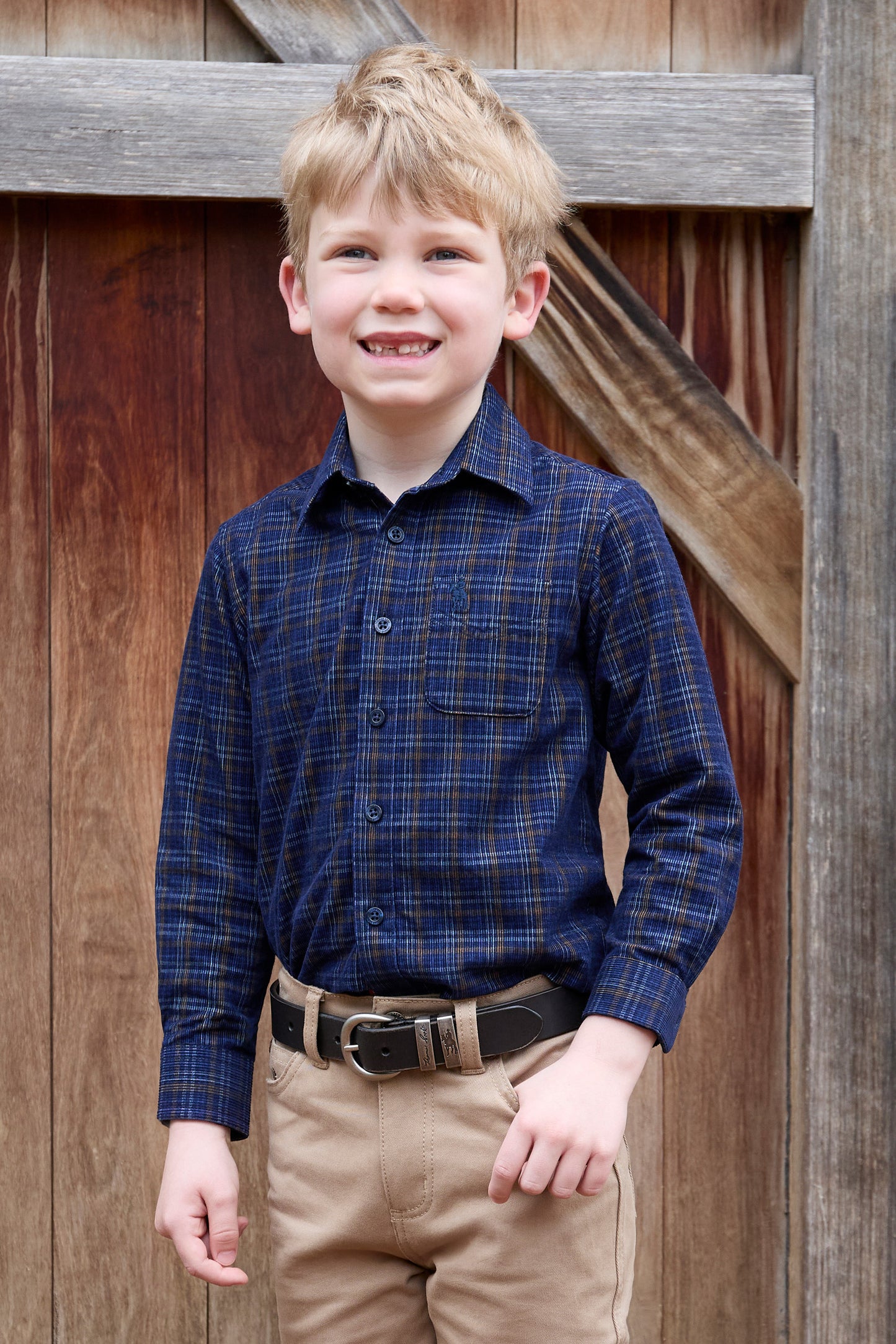 Thomas Cook BOYS MAX THRML 1PKT LS SHIRT - NAVY/TAN