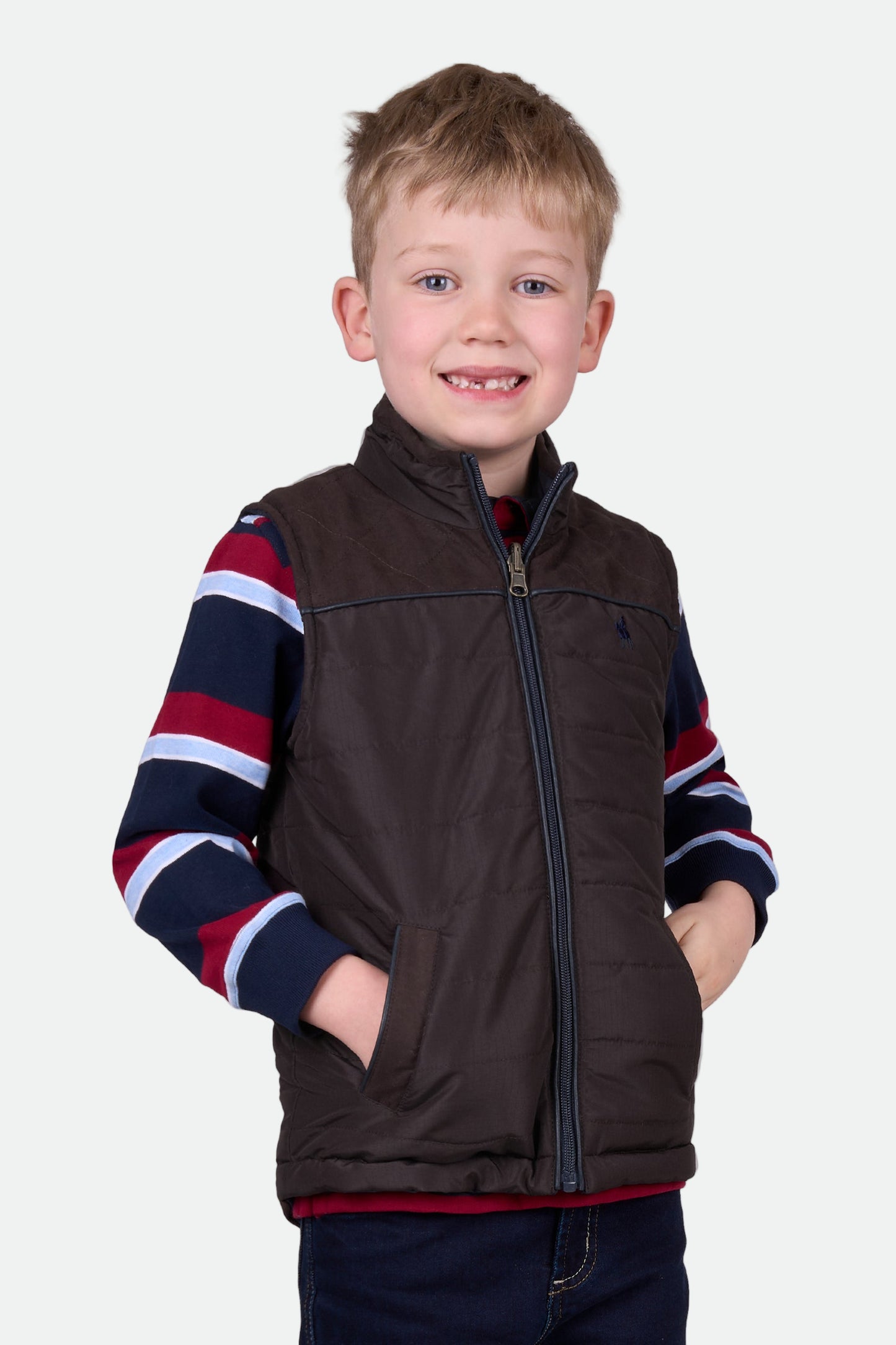Thomas Cook BOYS NATHAN REVS VEST - DARK BROWN/NAVY