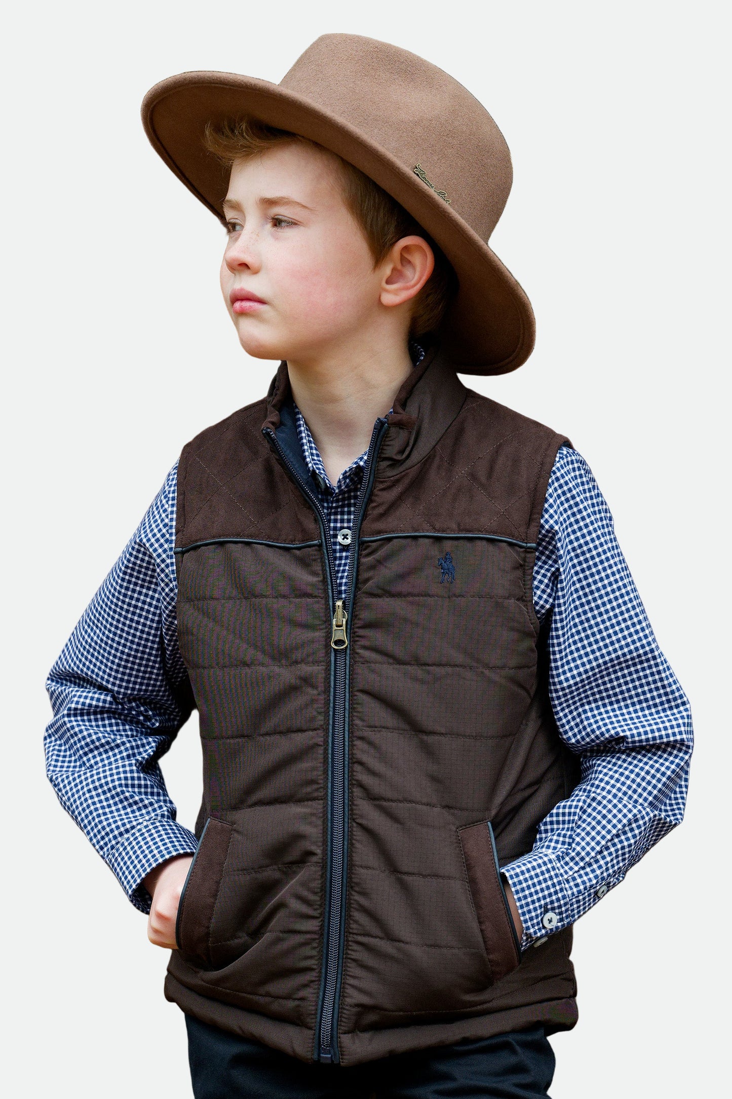 Thomas Cook BOYS NATHAN REVS VEST - DARK BROWN/NAVY