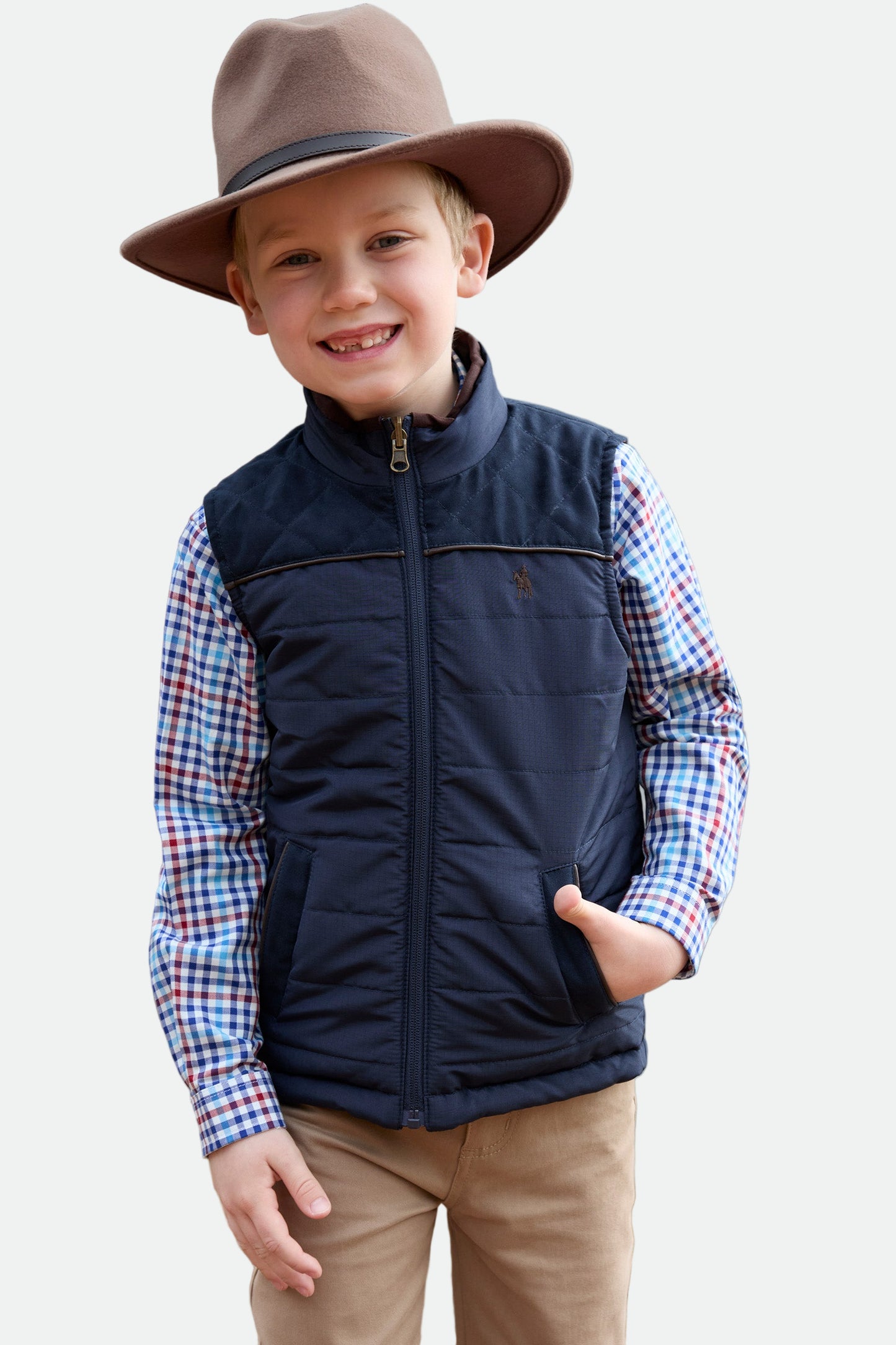 Thomas Cook BOYS NATHAN REVS VEST - DARK BROWN/NAVY