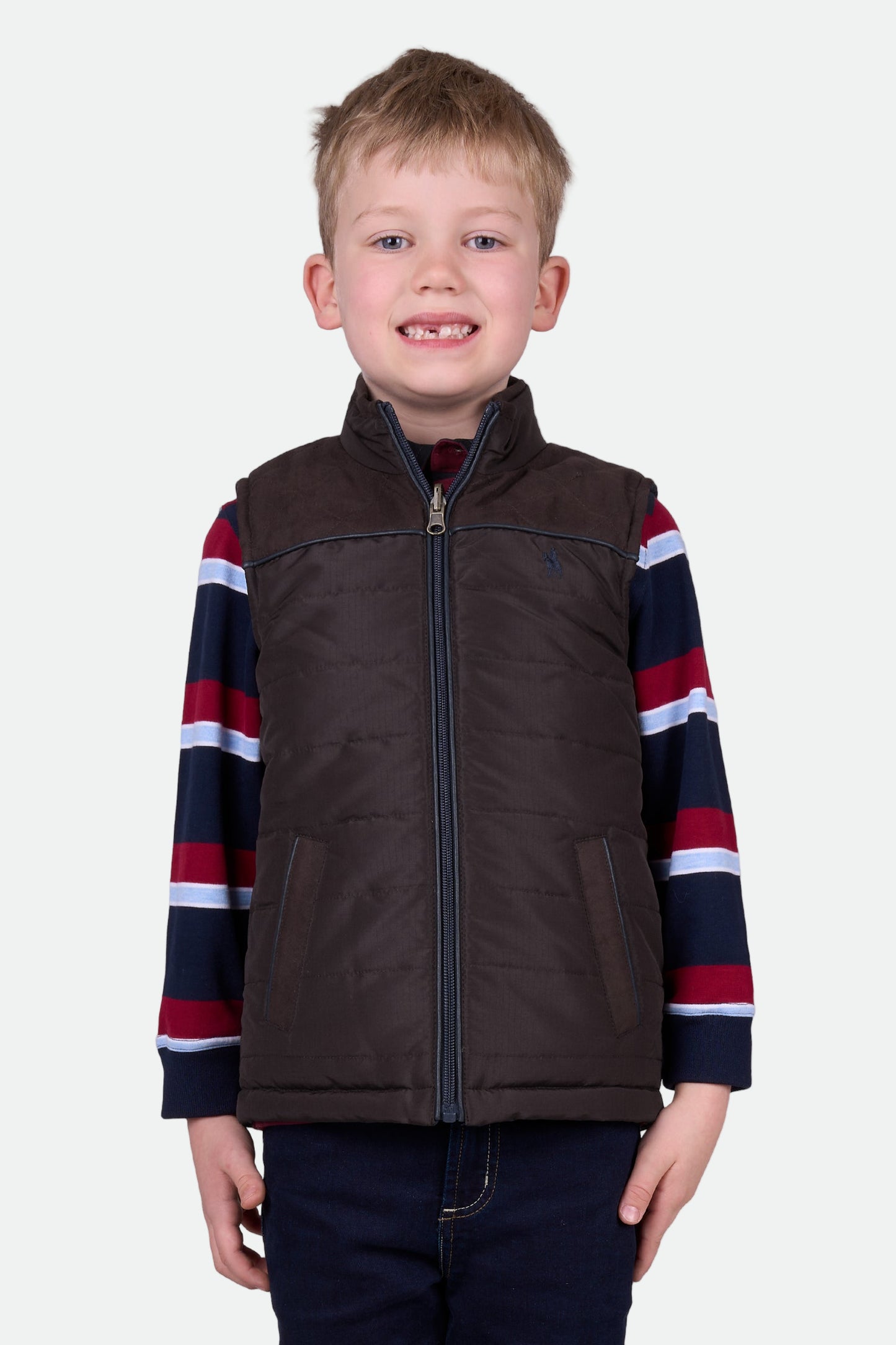 Thomas Cook BOYS NATHAN REVS VEST - DARK BROWN/NAVY