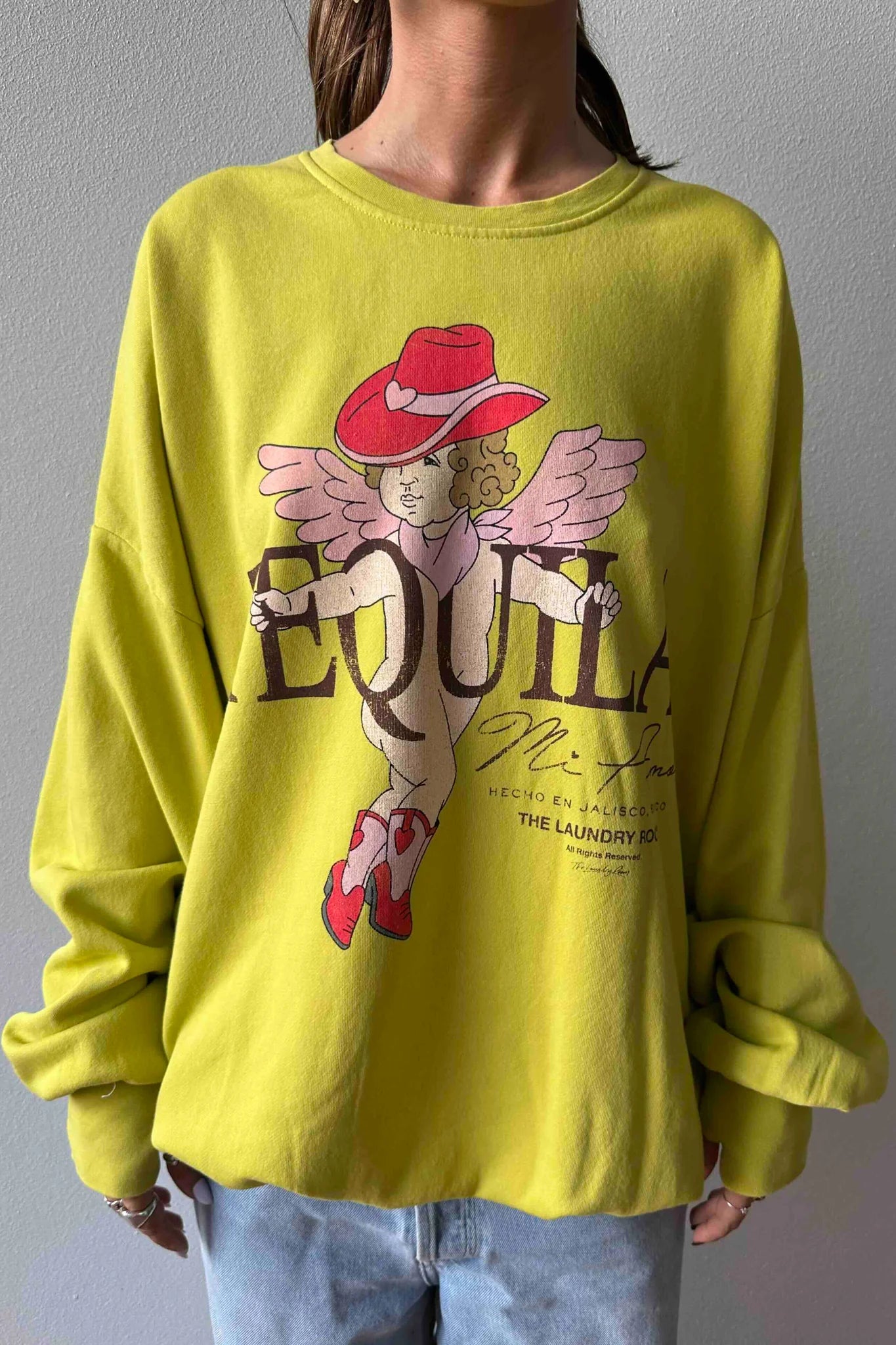 The Laundry Room Womens Tequila Mi Amor Jump Jumper - Vintage Neon Yellow