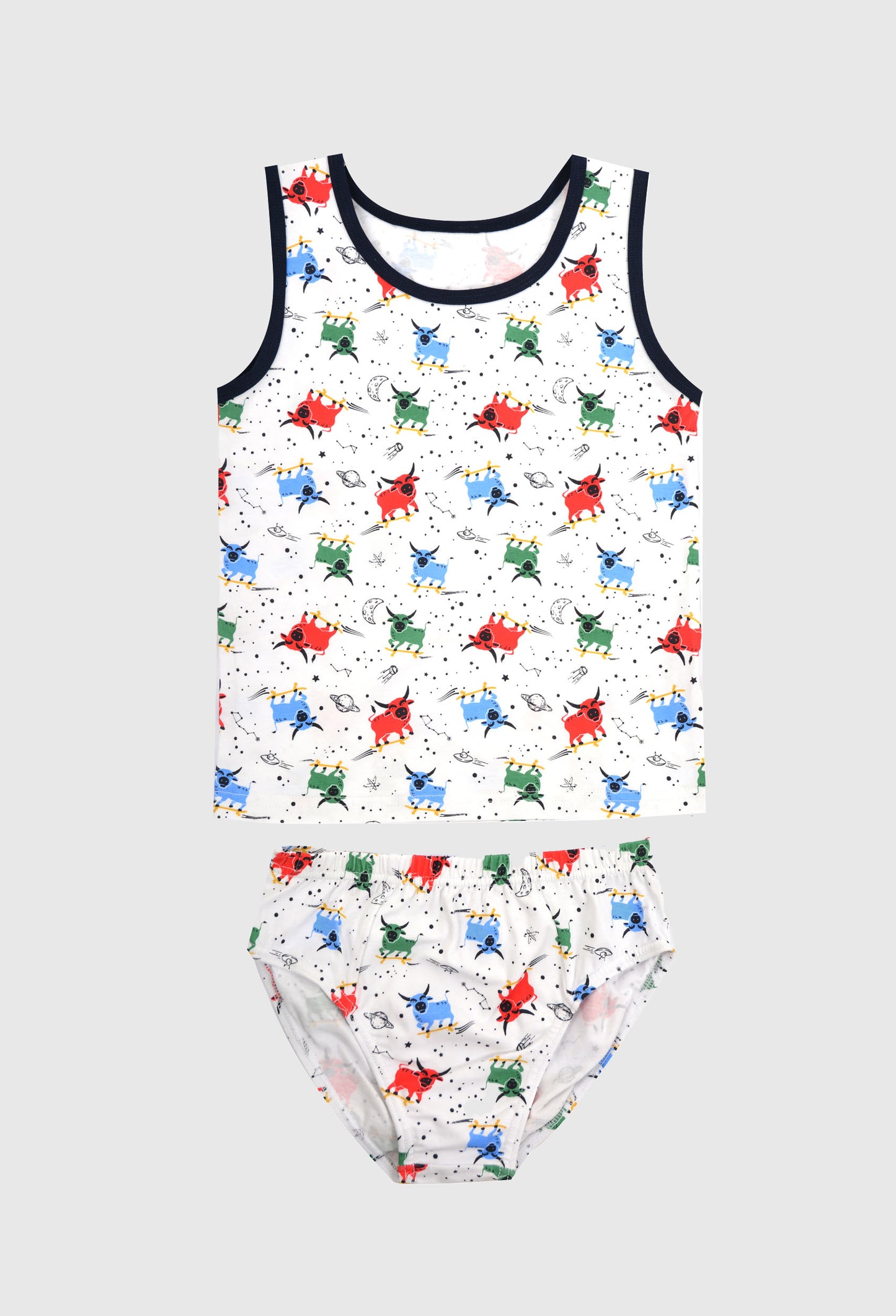 THOMAS COOK BOYS SKATER BULL SINGLET/UNDERWEAR PACK - WHITE