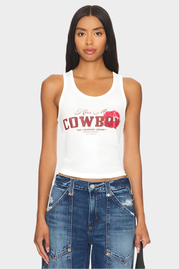 The Laundry Room Kiss Me Cowboy Rib Tank