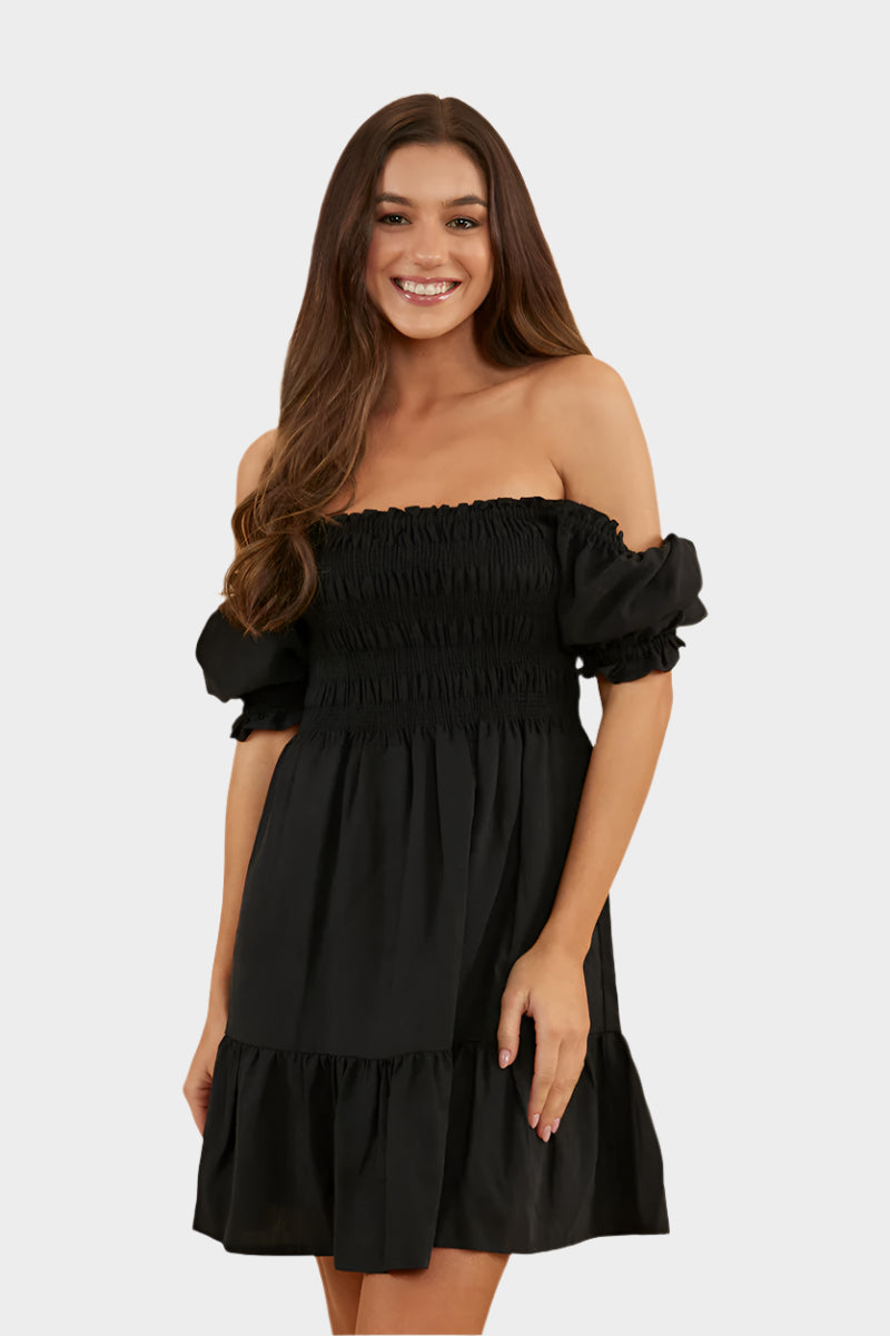 Ringers Western Women's Tahlia Shirred Mini Dress - Black