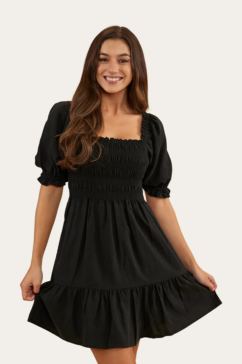 Ringers Western Women's Tahlia Shirred Mini Dress - Black