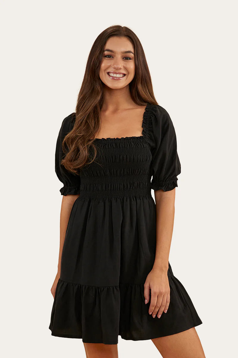 Ringers Western Women's Tahlia Shirred Mini Dress - Black