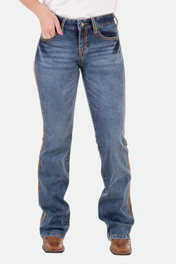 Hitchley & Harrow Comfort Cut High Rise - SR2161 "Greeley" Tan Stitch Jeans 35 Leg