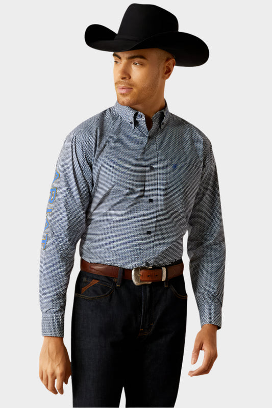 Ariat Men's Team Keenan Classic Fit Shirt - Blue/Navy Blue