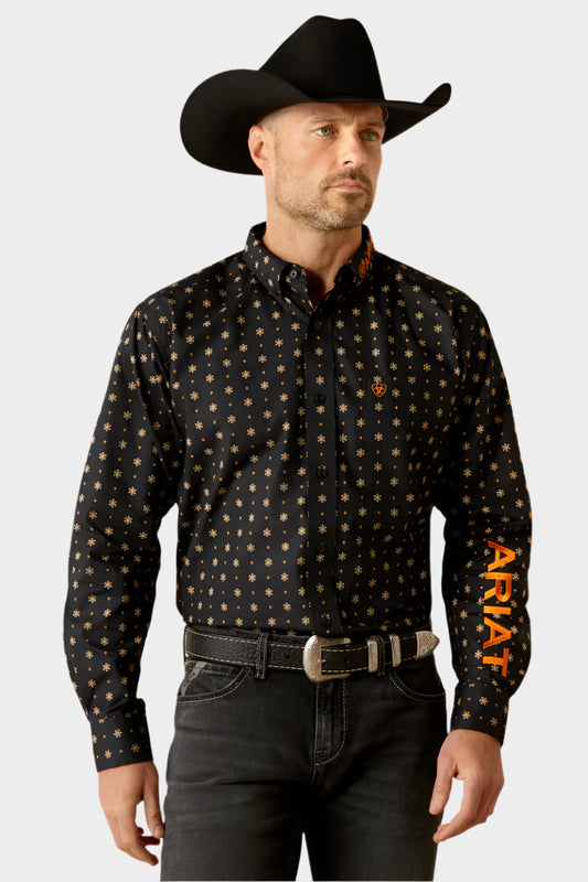 Ariat Men's Team Kelvin Classic Fit Shirt - Black/Dark Grey