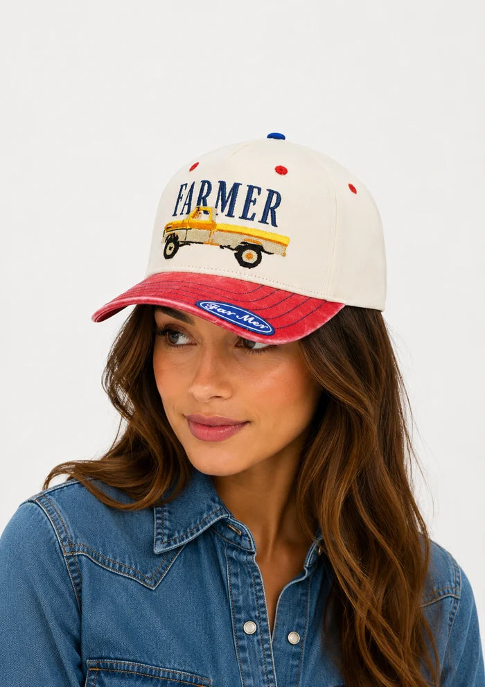 FAR MER Americana Cap – Embroidered 6-Panel Washed Cotton Hat