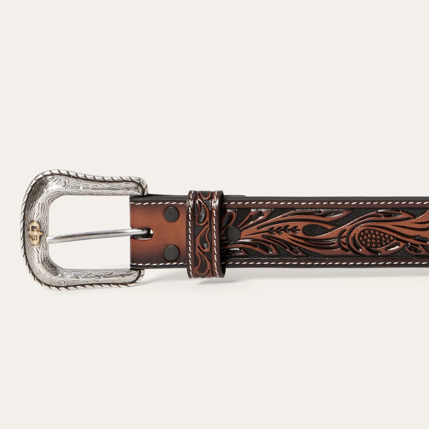 Stetson Tooled Belt - Dark/Brown 38mm