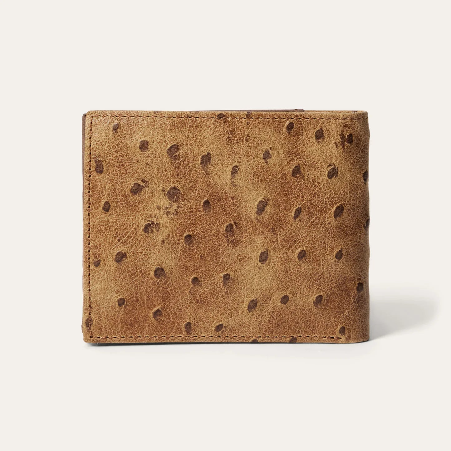 Stetson Tooled Embossed Ostrich Bi-Fold Wallet - Brown / California Nut