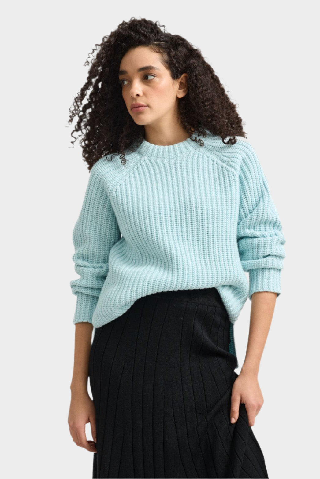 Tooralie Women's Chunky Rib Jumper - Glacial Blue