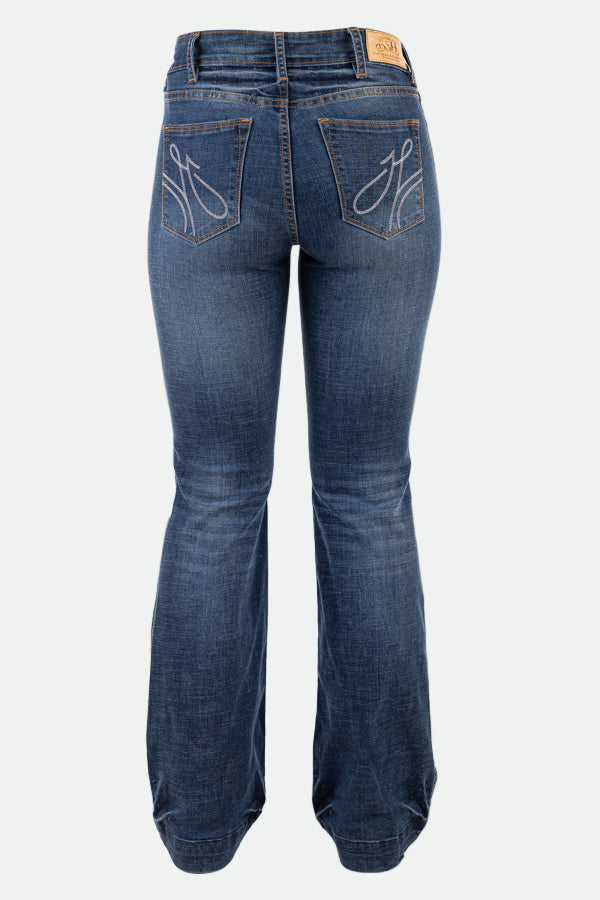 Hitchley & Harrow Trouser – Tan and White Stitch Jeans