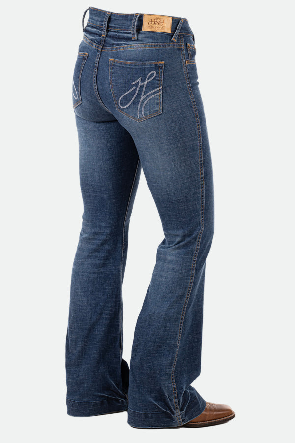 Hitchley & Harrow Trouser – Tan and White Stitch Jeans