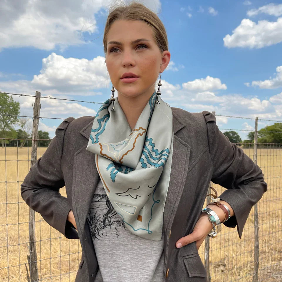 Fringe Scarves Tucumcari - Chambry Blue