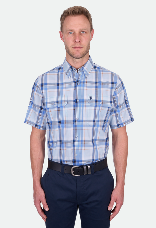 Thomas Cook Men's Brian 2Pkt Ss Shirt - Blue/Tan