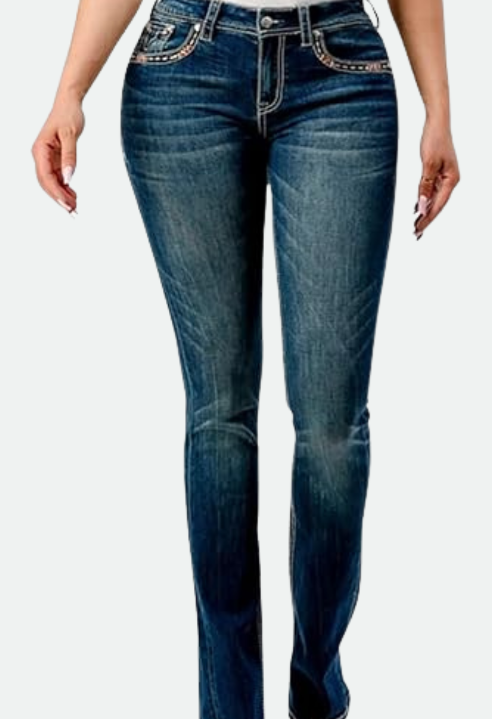 Grace in LA Easy Fit Boot Cut Denim Jeans Blue EB81658