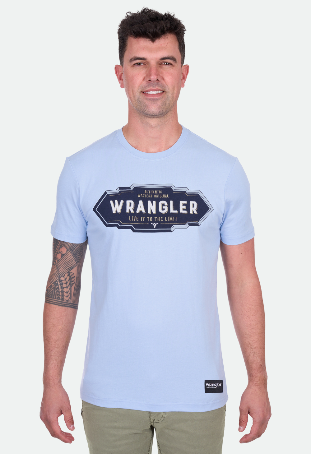 Wrangler Men's ROY SS Tee - Light Blue