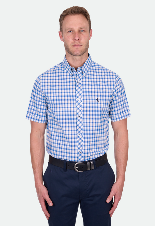 Thomas Cook Men's Chris Tailtored Ss Shirt - Blue/Tan