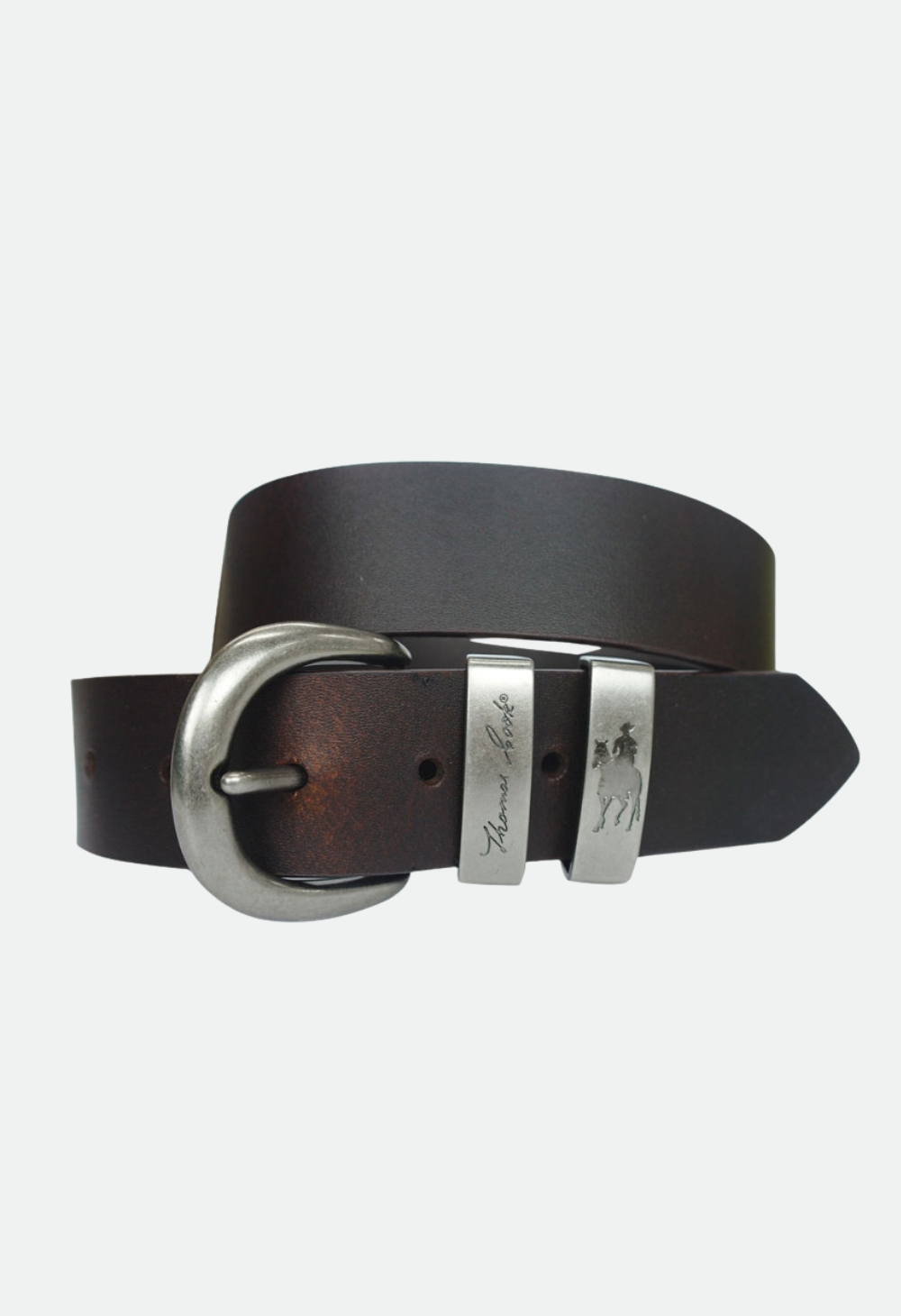 THOMAS COOK SILVER TWIN KEEPER BELT (CHOCOLATE)