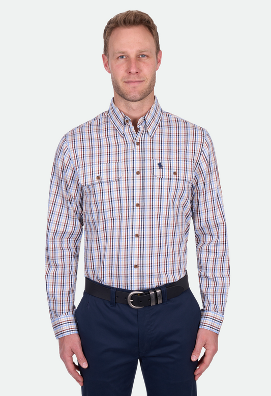 Thomas Cook Men's Scott 2Pkt Ls Shirt - Navy/Tan