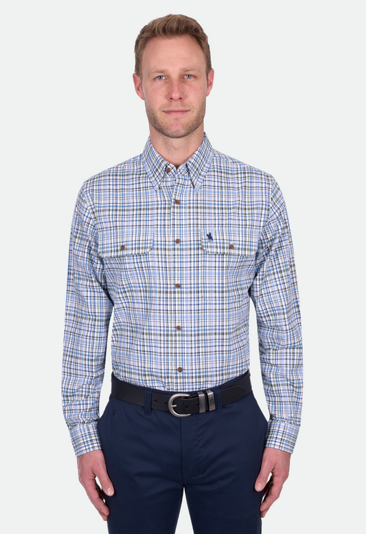 Thomas Cook Men's Eric 2Pkt Ls Shirt - Blue/Green