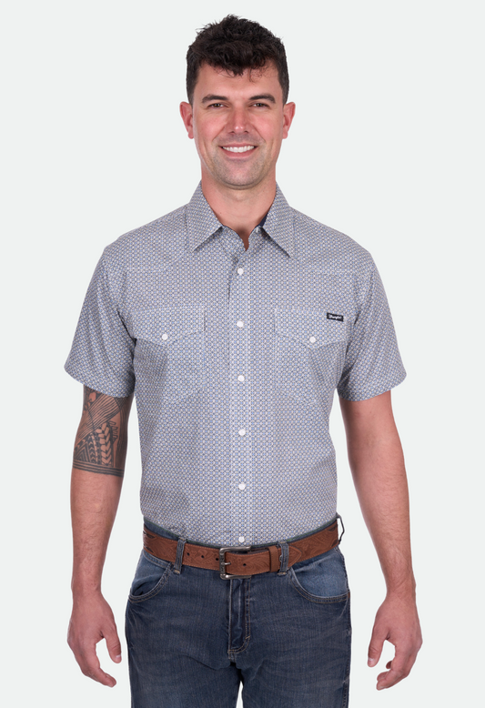 Wrangler Men's JIMMY SS Shirt - Navy/Gold