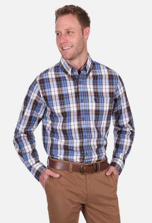 Thomas Cook Men's Daniel 1Pkt Ls Shirt - Navy/Green