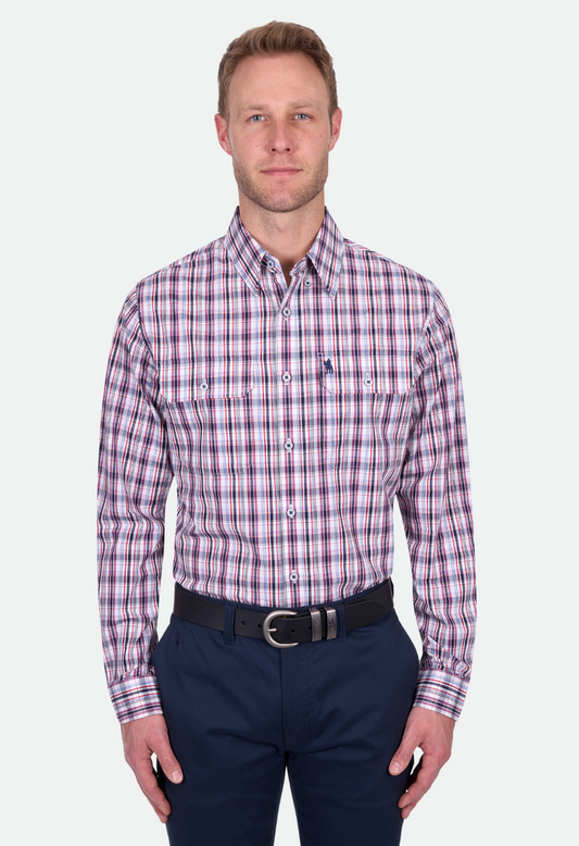 Thomas Cook Men's Jeff 2Pkt Ls Shirt - Navy/Red