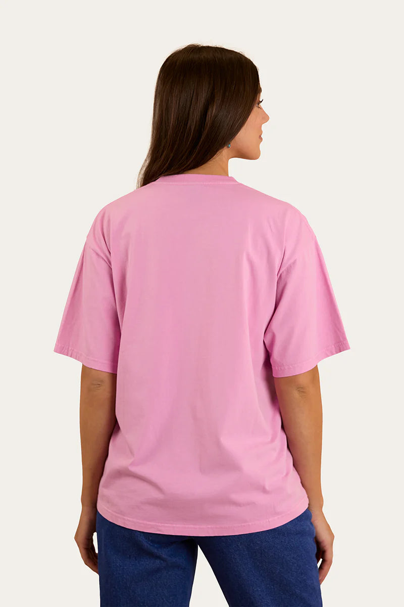 Ringers Western Womens Varsity Oversized T-Shirt - Pastel Pink