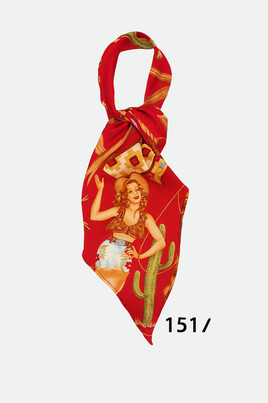 Austin Accent Women's Neck Scarf Western Lady Pattern - Red