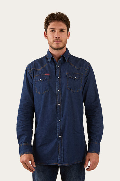Ringers Western Men's Tahoe Denim Shirt (Classic Blue)